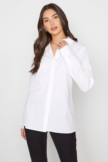 Long Tall Sally White Cotton Shirt
