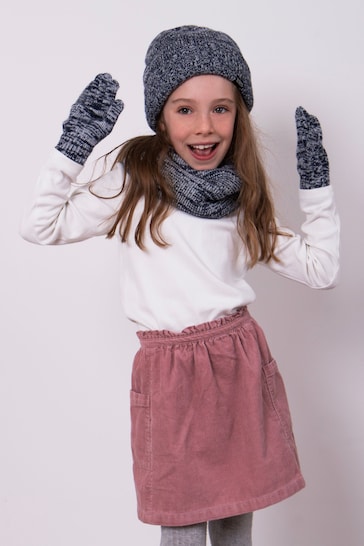 Totes Blue Boys Knitted Hat, Glove and Snood Set