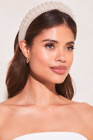 Lipsy White Pearl Embelished Headband