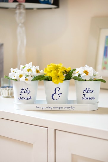 Personalised Plant Pots & Tray by Jonny's Sister