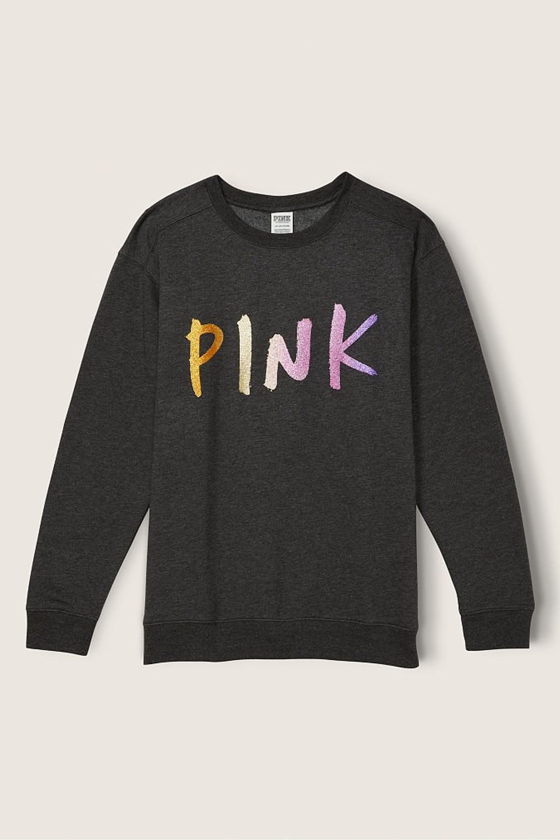 Pink campus sale crew sweatshirt