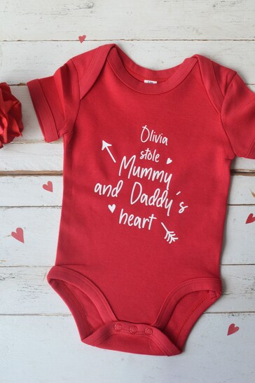 Personalised Valentine's Heart Babygrow by Solesmith