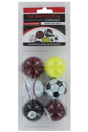 American Golf White The Golfers Club Novelty Sports 6 Ball Pack