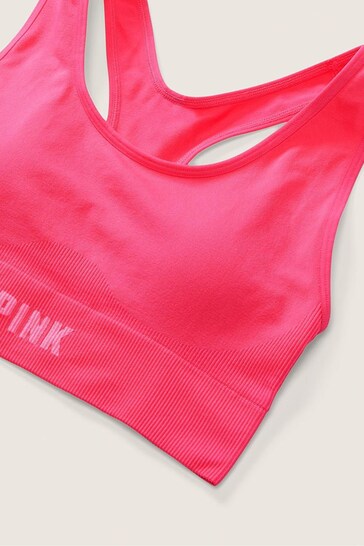 Victoria's Secret PINK Capri Pink Seamless Lightly Lined Low Impact Racerback Sports Bra