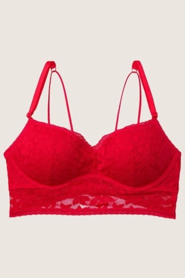 Victoria's Secret PINK Red Pepper Lace Wired Push Up Bralette