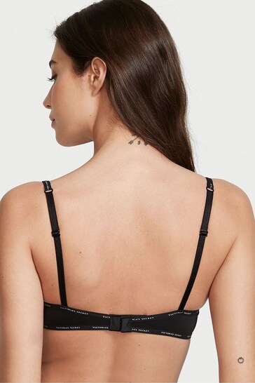 Victoria's Secret Black Smooth Logo Strap Lightly Lined T-Shirt Bra