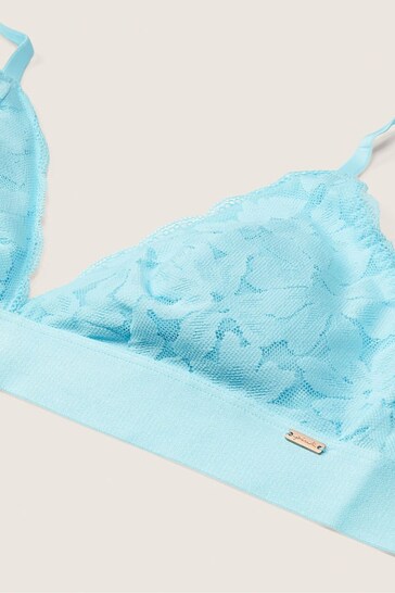 Victoria's Secret PINK Blue Breeze Lace Unlined Triangle Bralette
