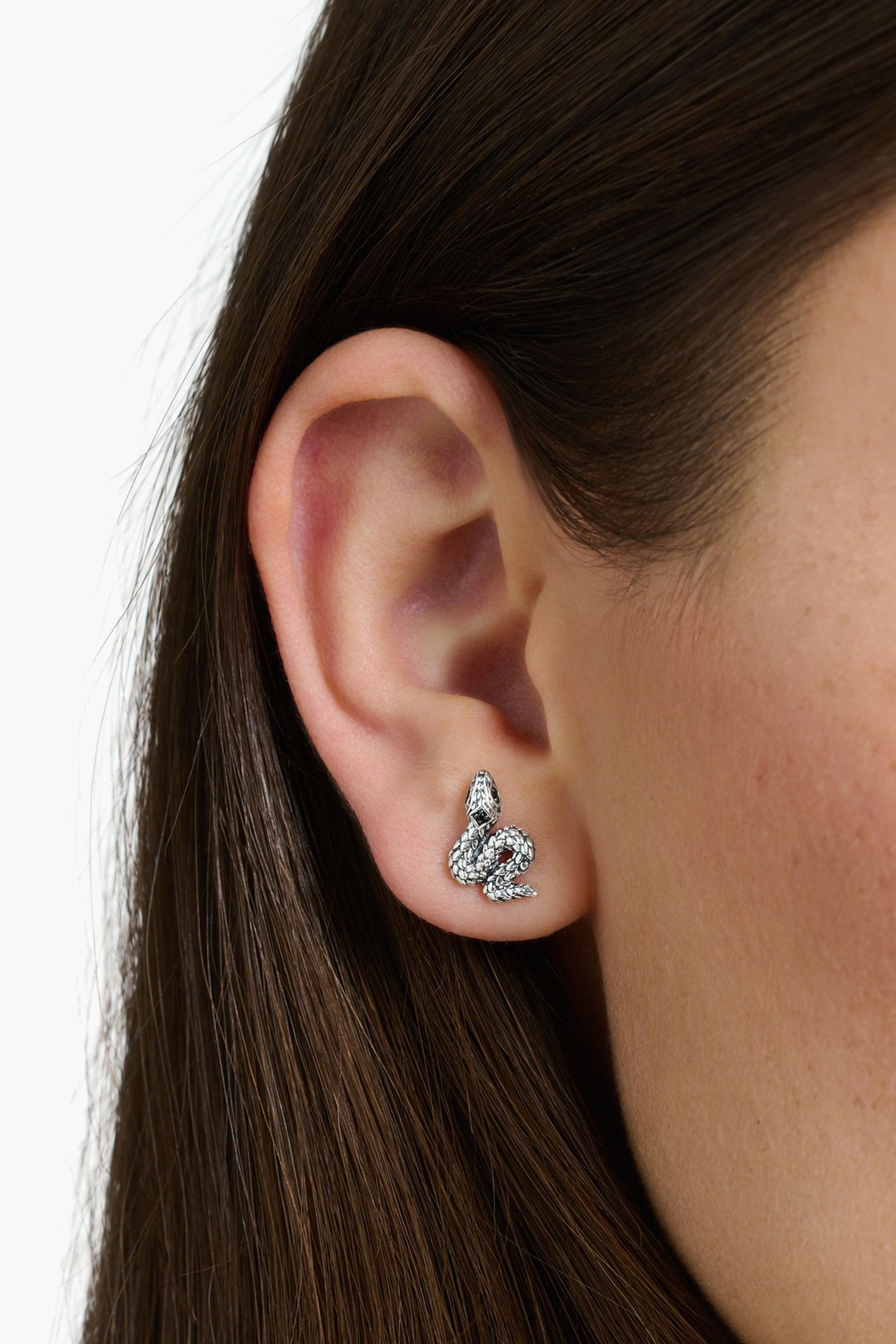 Buy Thomas Sabo Black Rebel at Heart Snake Earrings from the Next