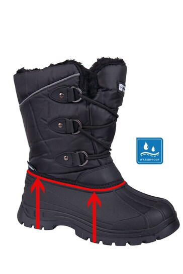 Mountain Warehouse Black Whistler Fleece Lined Snow Boot