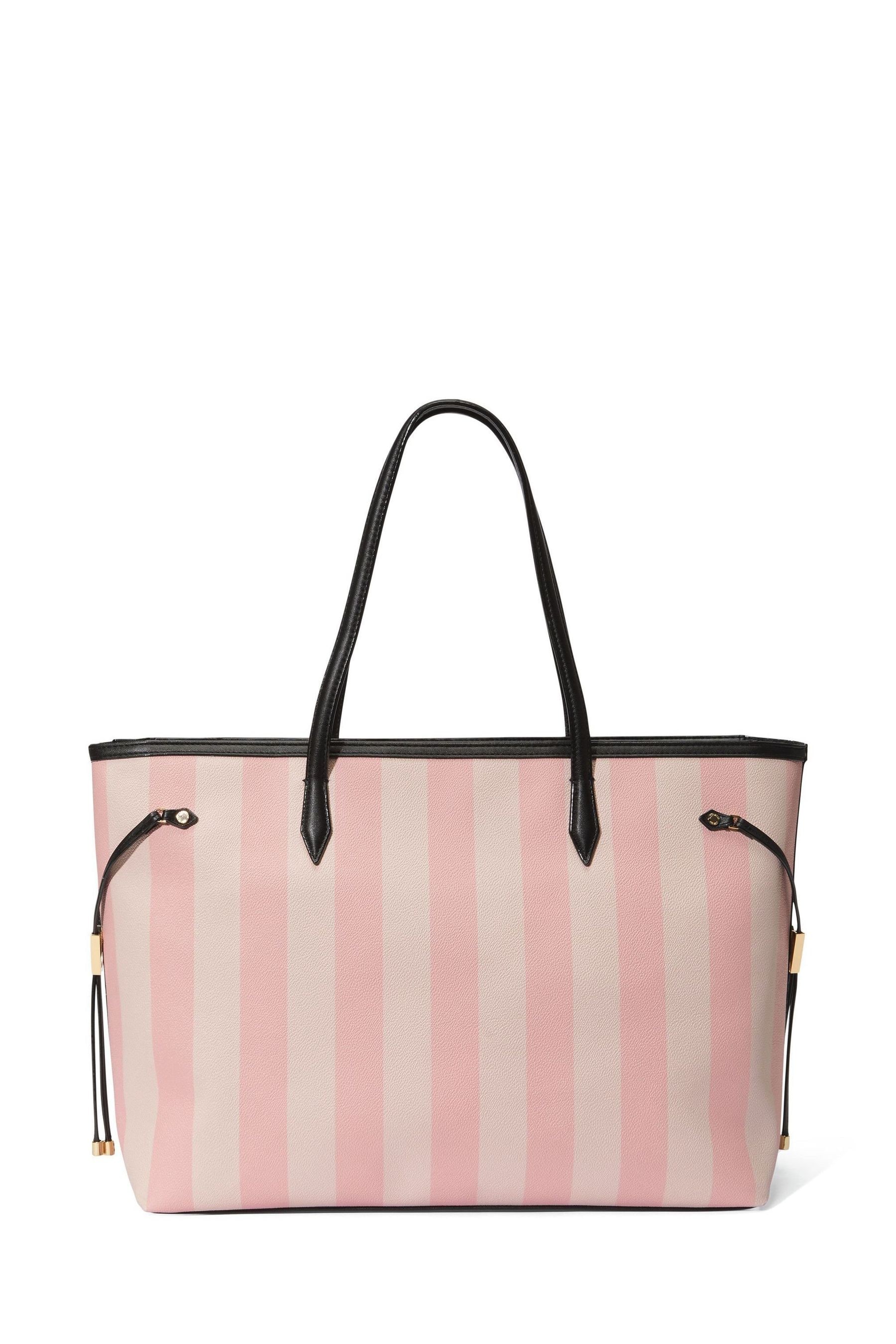 Victoria's secret black best sale and white striped bag