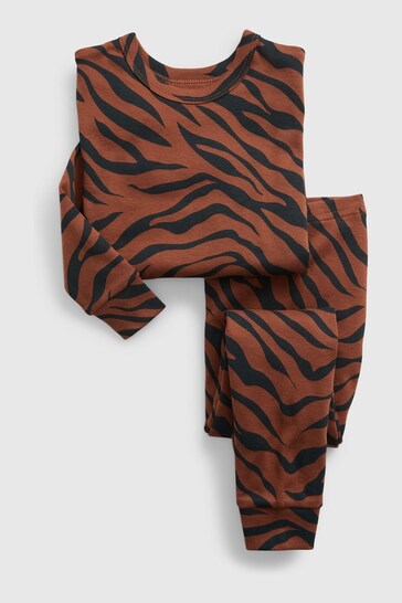 Gap Brown Tiger Print Long Sleeve Pyjama Set