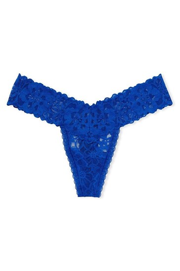 Victoria's Secret Blue Oar Lace Thong Panty