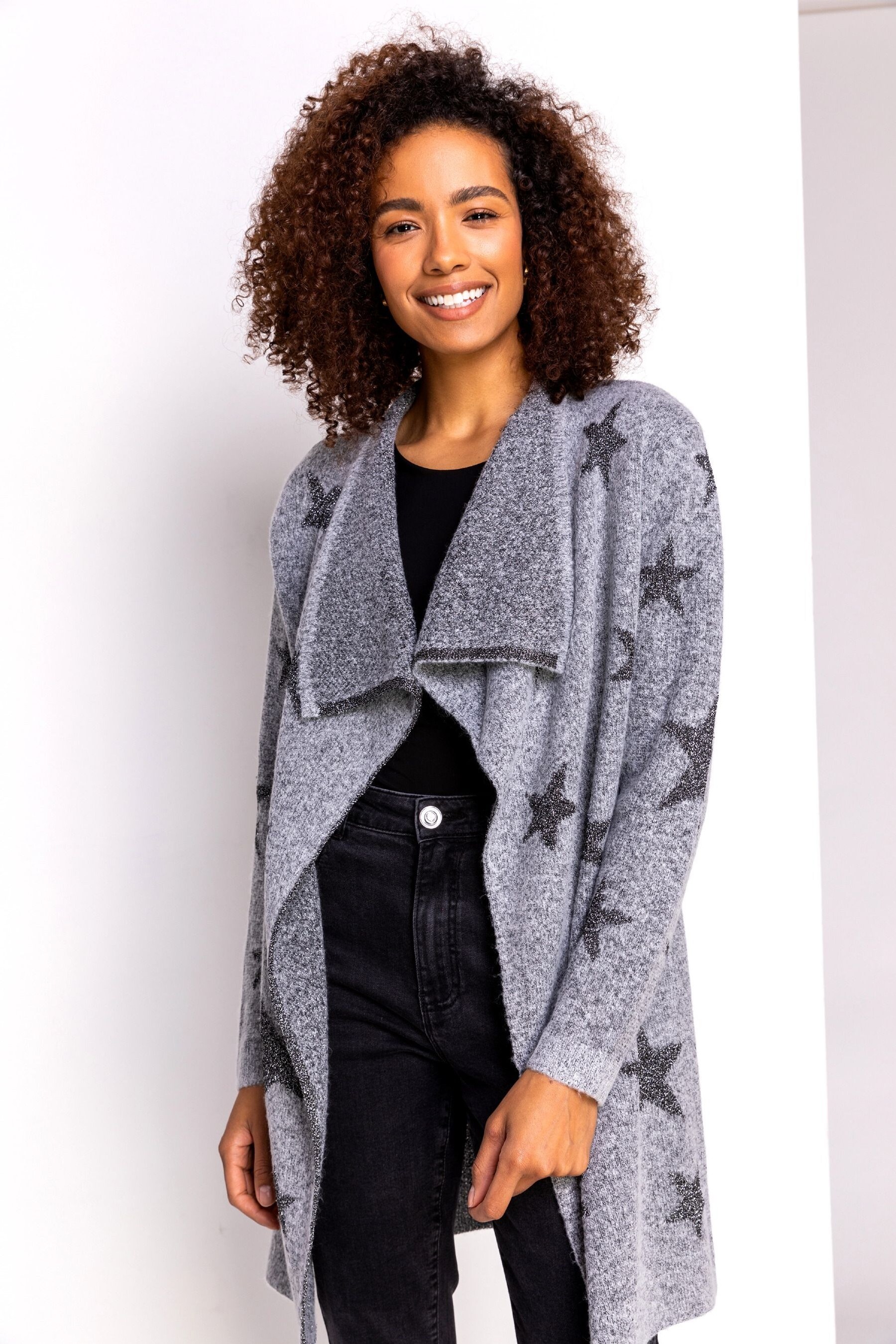 Roman Sparkle Star Waterfall Cardigan 