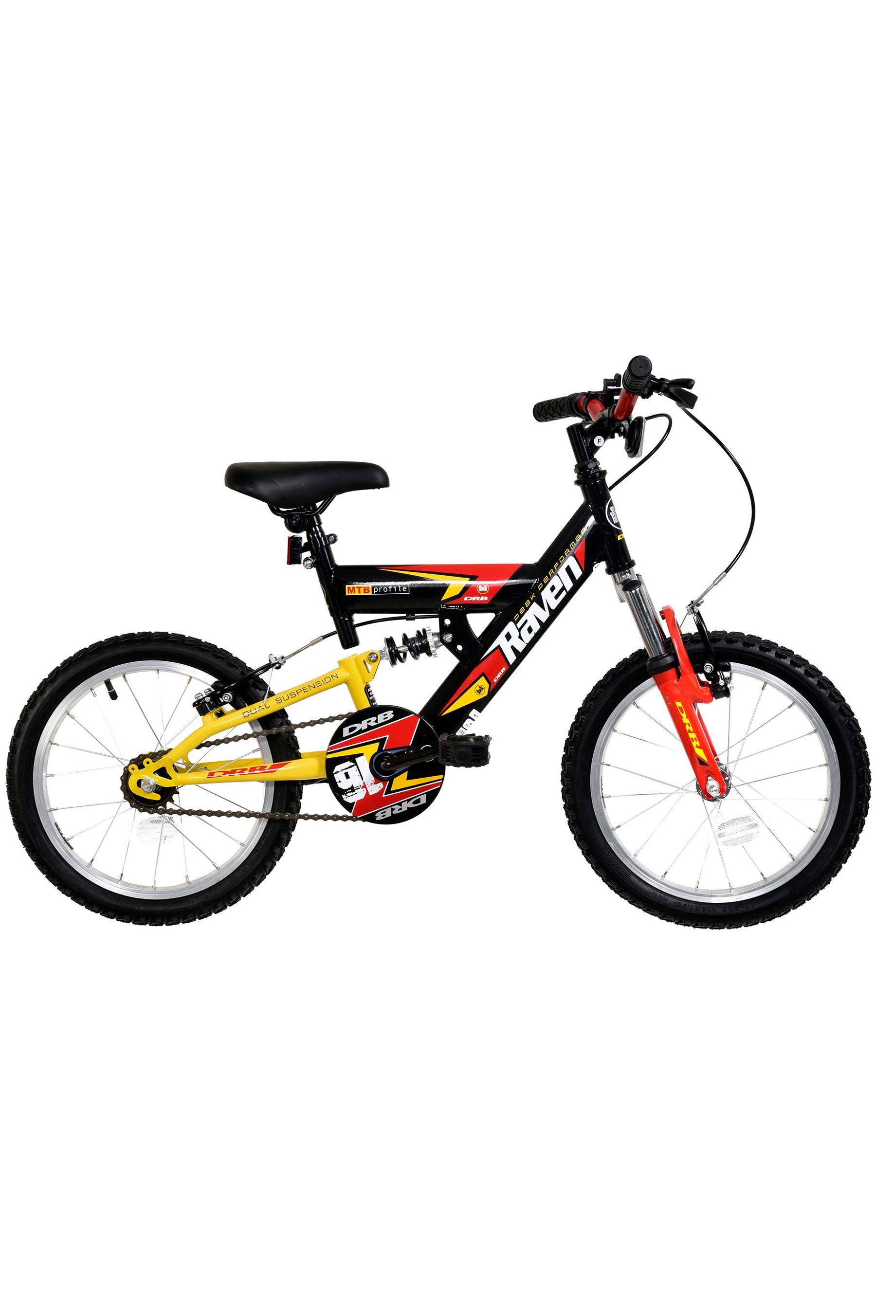 E Bikes Direct Black Dallingridge Raven 16In Full Suspension Mountain Bike