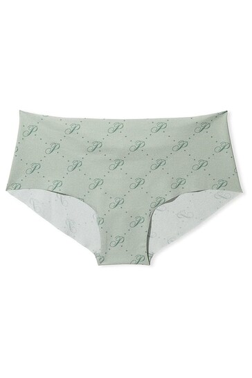 Victoria's Secret PINK Iceberg Green Script No Show Hipster Knickers