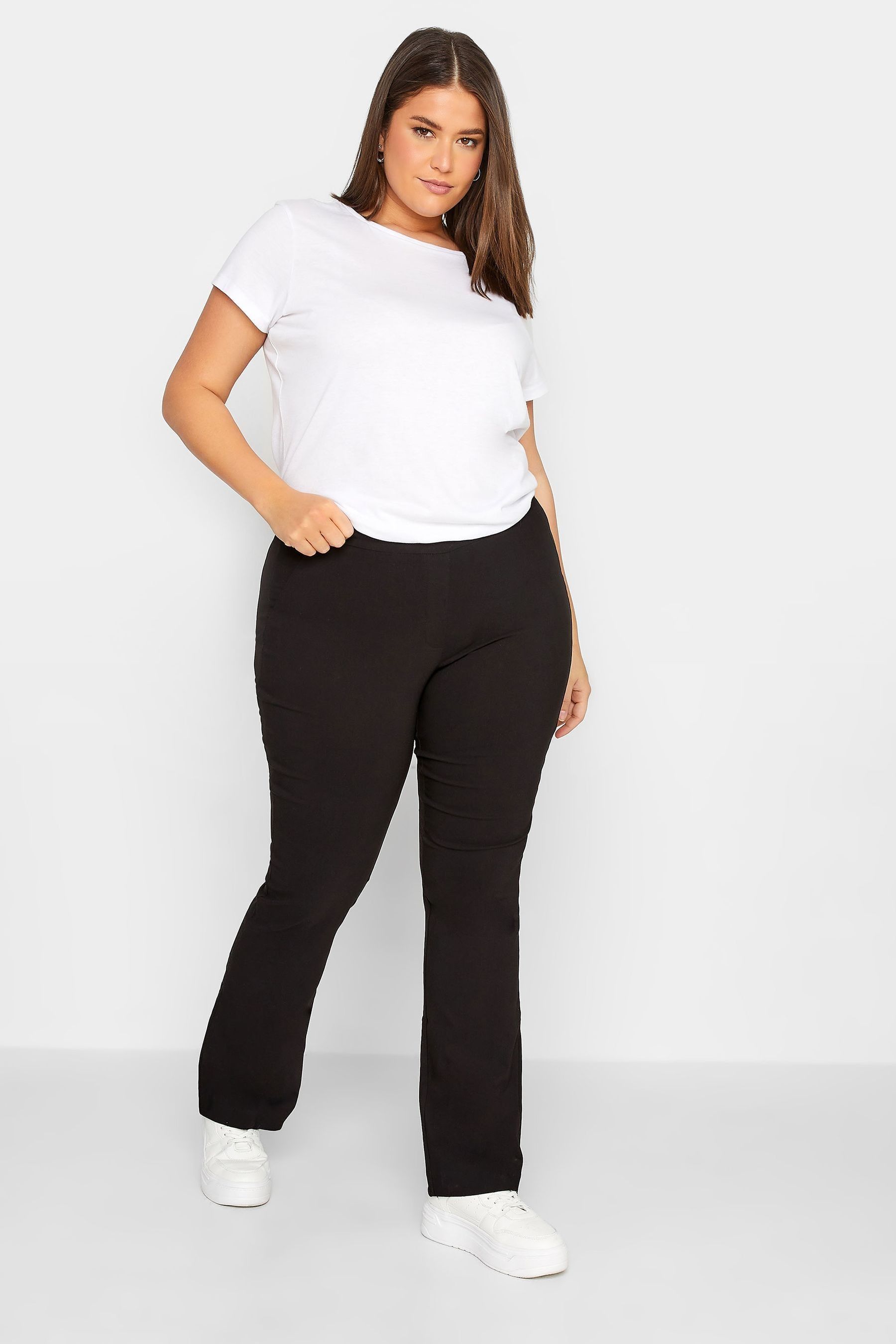 Plus size shop black bootcut trousers