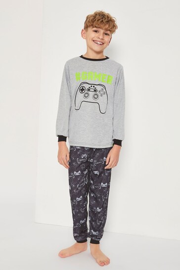 Harry Bear Grey #Gamer Long Sleeved Pyjama Set