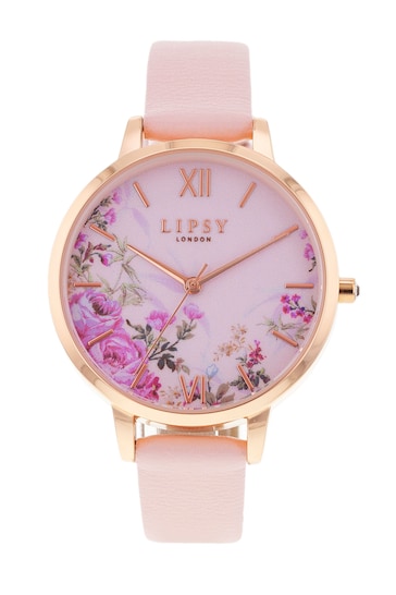 Lipsy Pink Floral Watch