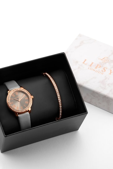 Lipsy Grey Watch Gift Set