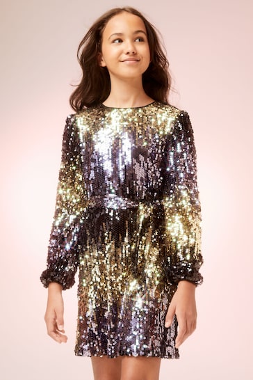 Buy Lipsy Gold Sequin Party Shift Dress from the Next UK online shop