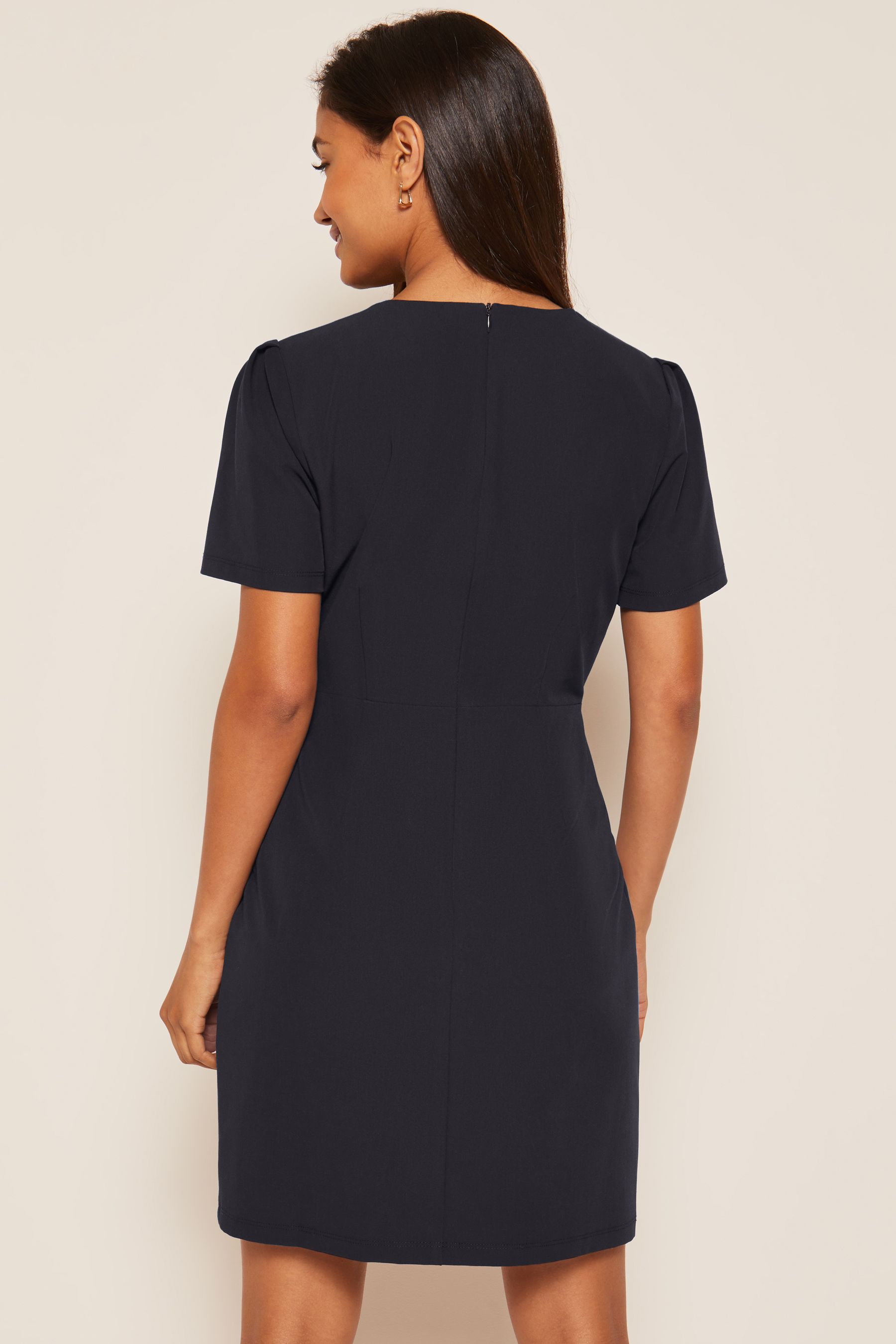 Buy Friends Like These Navy Blue Short Sleeve Tailored Shift Dress