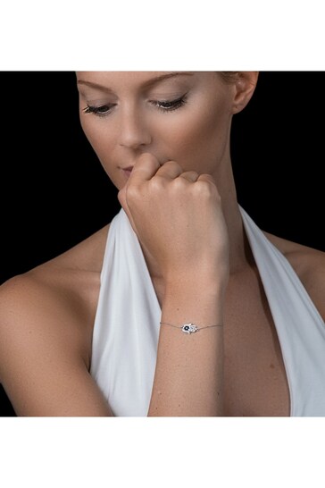 The Diamond Store Blue Hamsa Hand Sapphire Bracelet