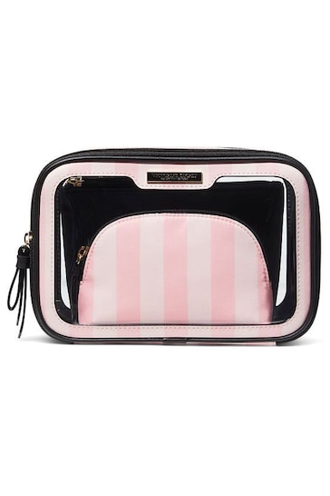 Victoria's Secret Pink Iconic Stripe Getaway Trio Makeup Bag