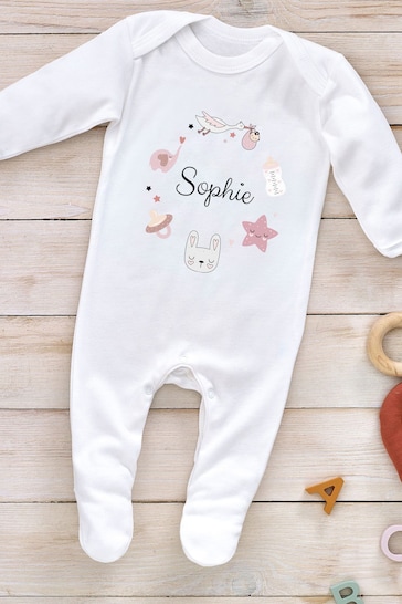 Personalised All Things Girly Icon Sleepsuit by Little Years