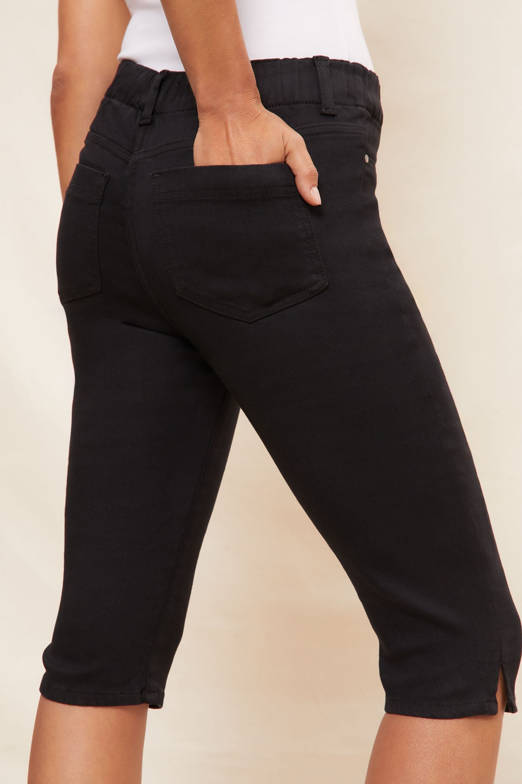 Buy Friends Like These Black Jegging Knee Length Shorts from the