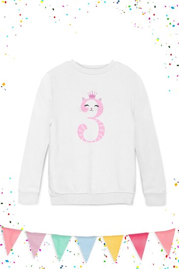 Personalised Lipsy Birthday Celebration Age 3 Kid's Sweatshirt