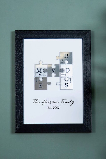 Personalised Metallic Family Puzzle Pieces A5 Print by No Ordinary Gift