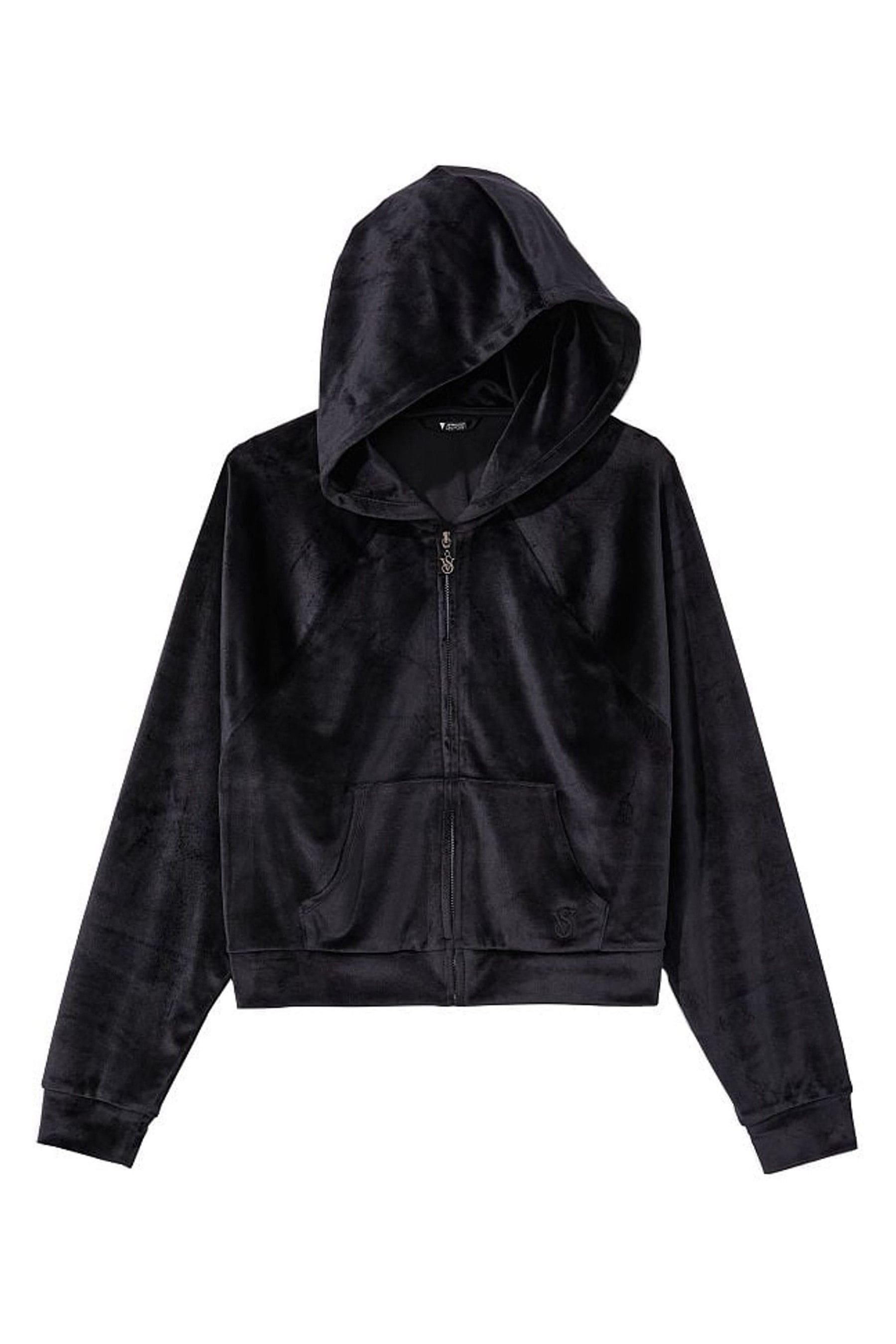 Black velour top hoodie