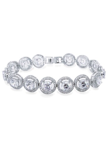 Ivory & Co Silver Hampton Rhodium Crystal Elegant Bracelet