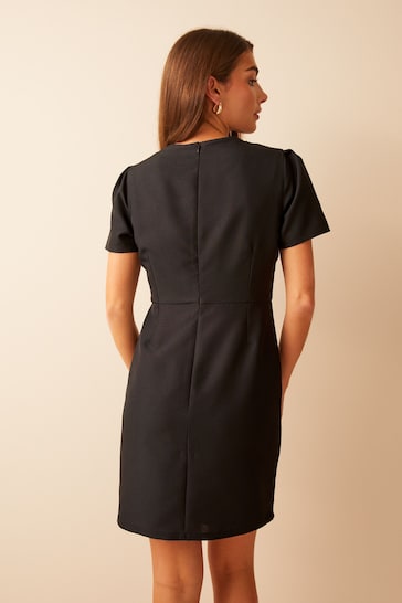 Friends Like These Black Short Sleeve Tailored Shift Dress