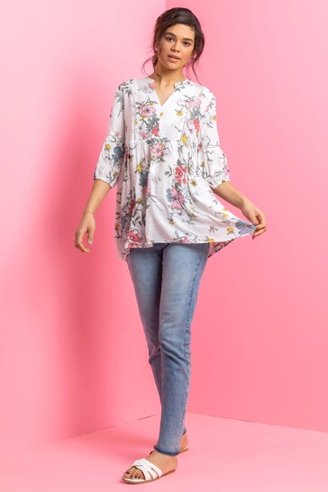 Buy Roman White Floral Print Boho Smock Top from the Next UK online shop