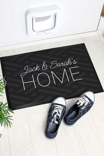 Personalised Grey Pattern Indoor Doormat by Treat Republic