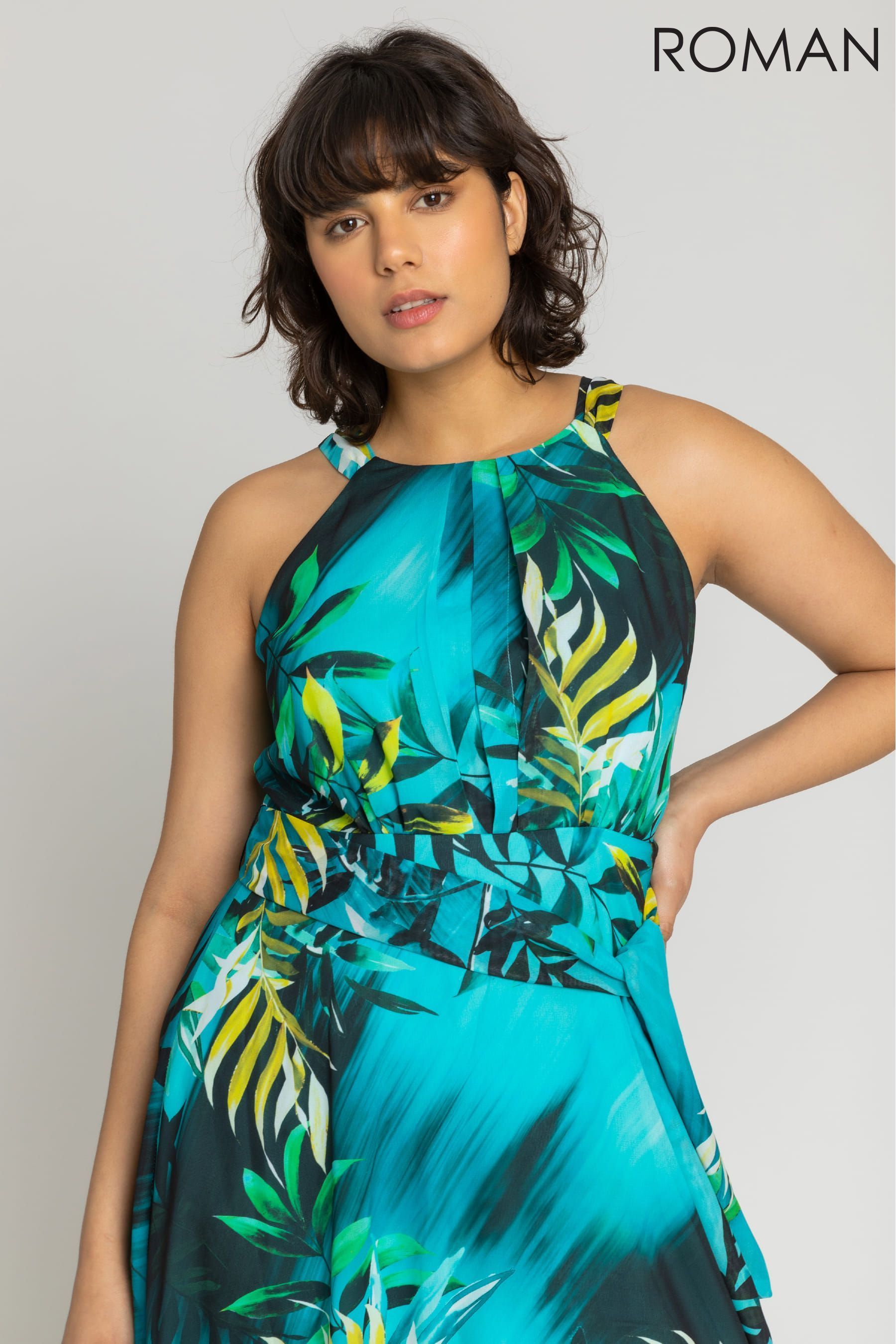 Buy Roman Blue Tropical Print Maxi Dress from the Next UK online shop