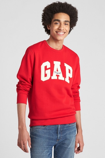 Gap Red Original Logo Crew Neck Sweatshirt