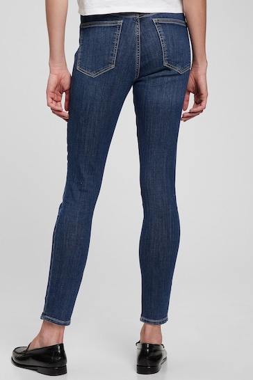 Gap Mid Indigo Stretch High Waisted True Skinny Jeans