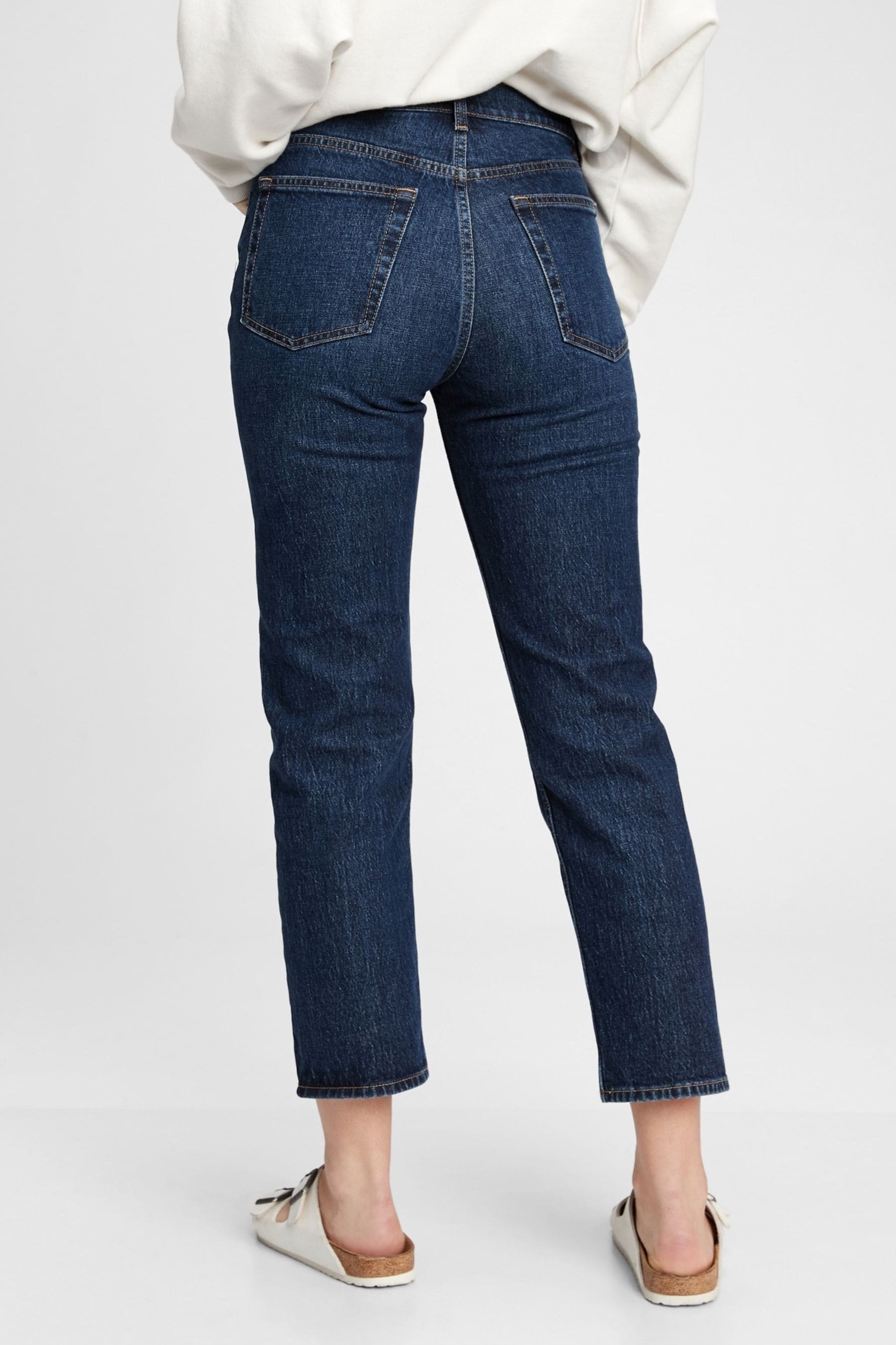 High rise sale cheeky straight jeans