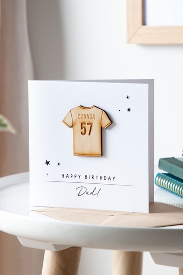 Personalised Wooden Football Shirt Personalised Birthday Card by No Ordinary Gift