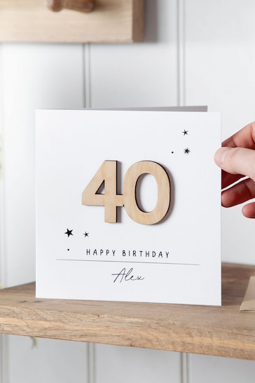 Personalised Wooden Numbers Big Birthday Card by No Ordinary Gift