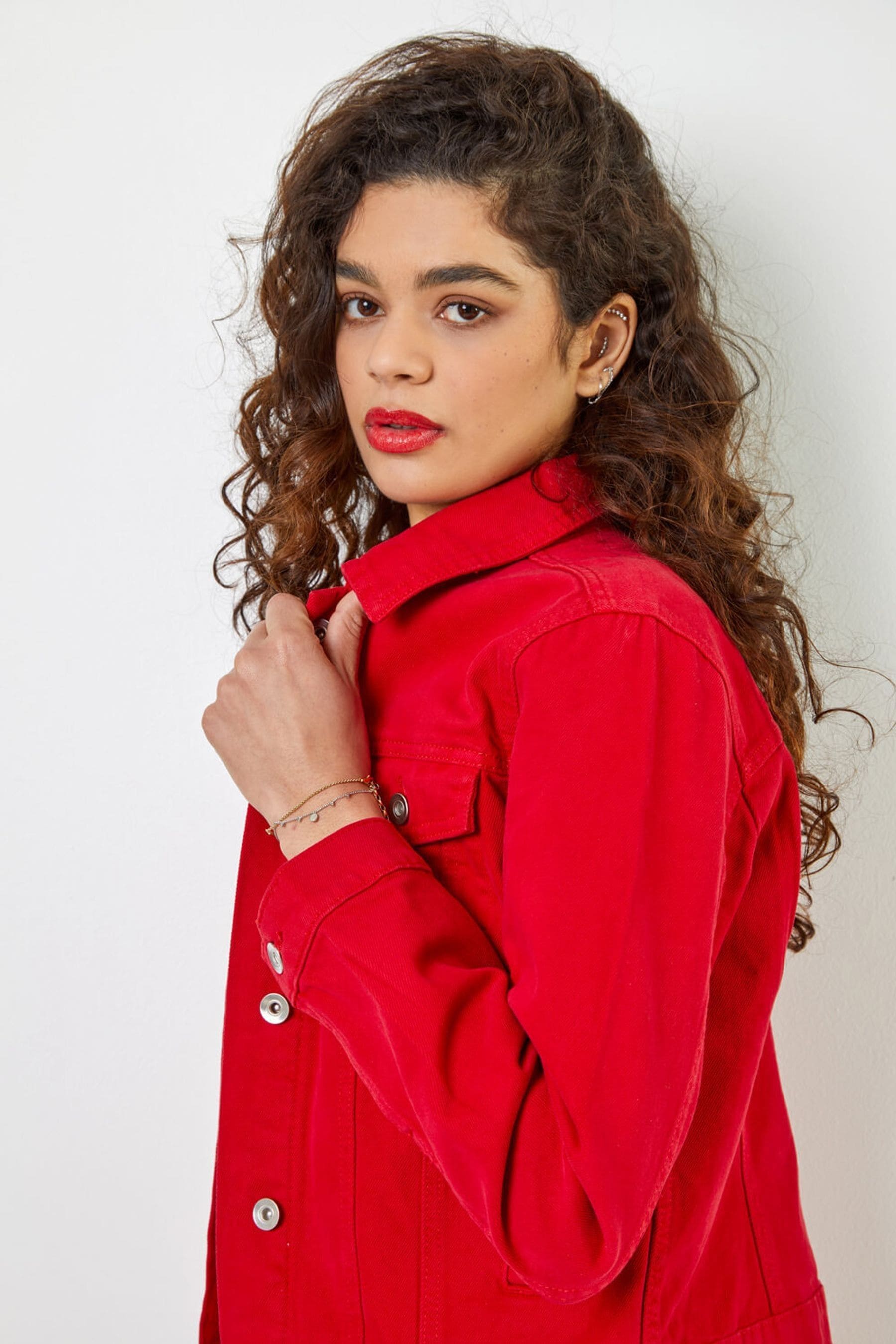 Roman Red Classic Washed Denim Jacket