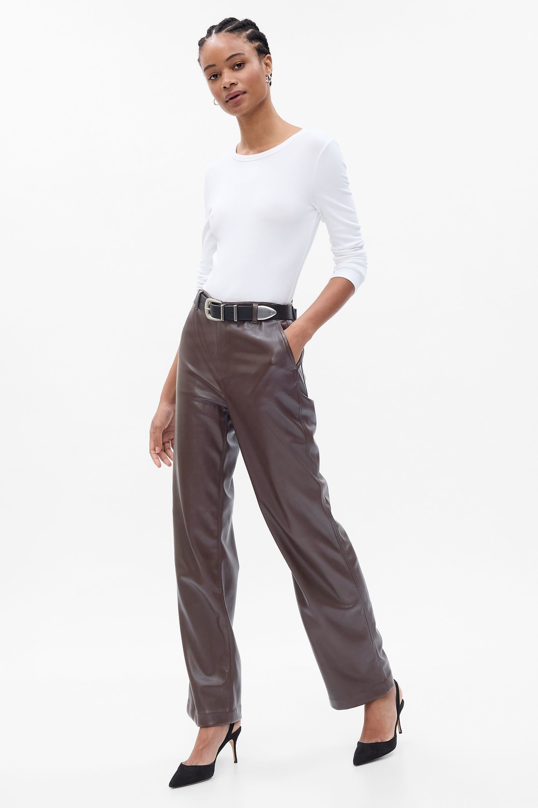 Loose 2025 leather trousers