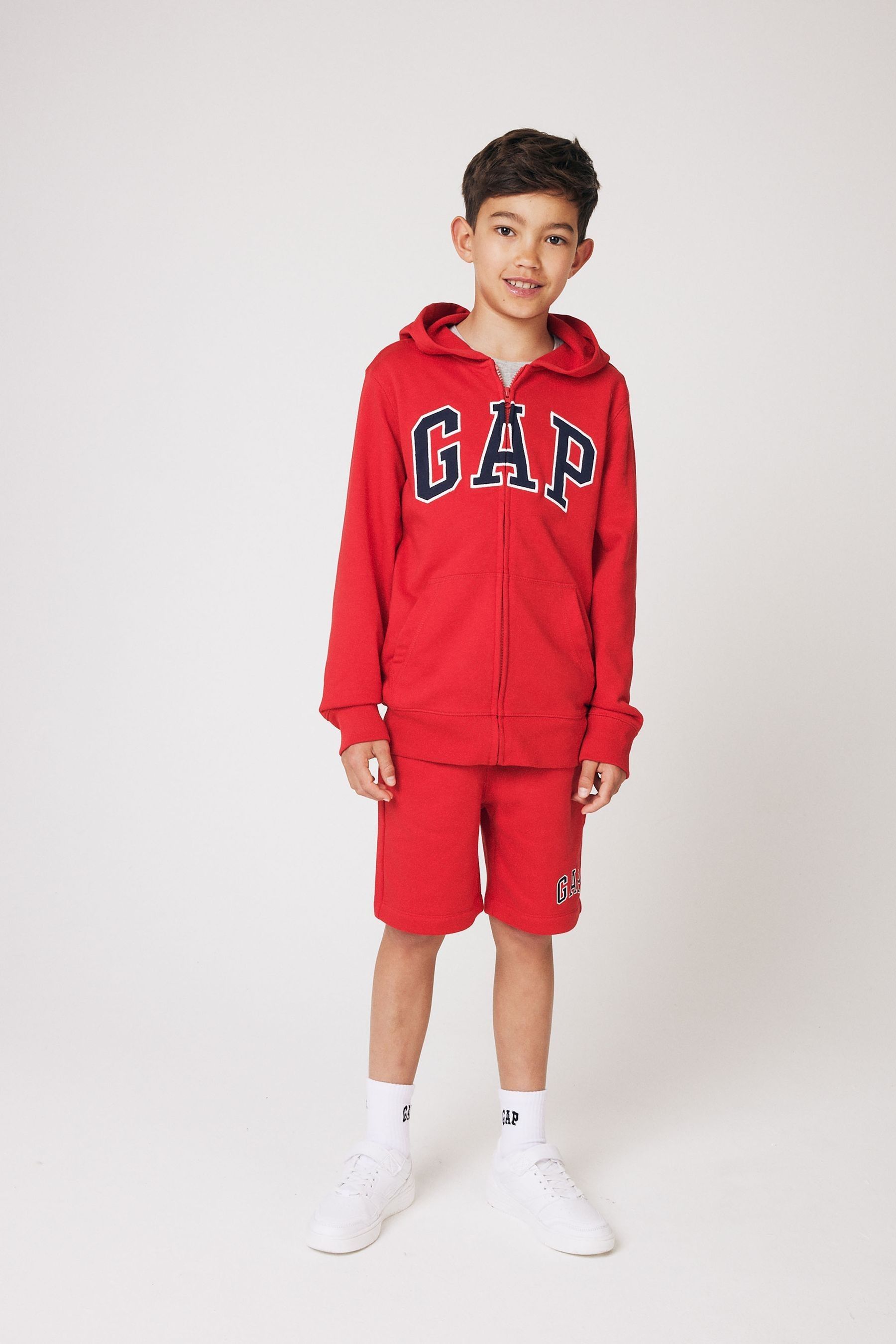 Red outlet jogger shorts