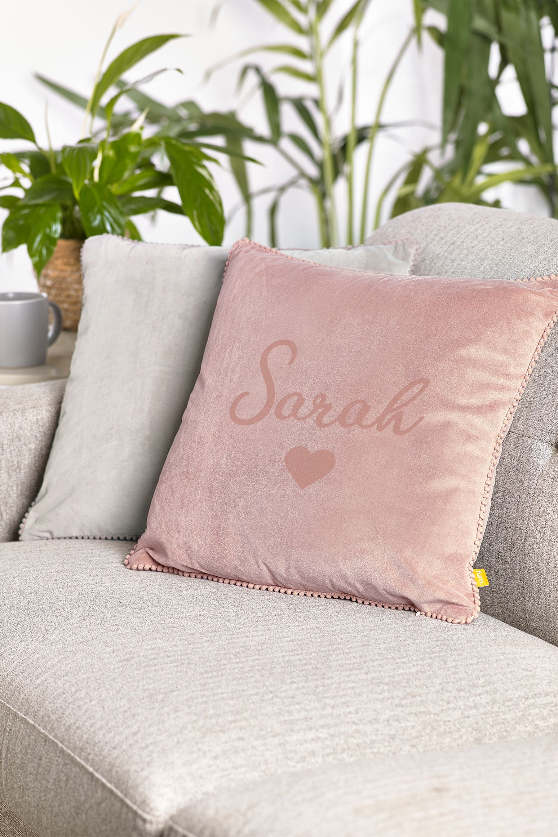 Next pink 2025 pom pom cushion