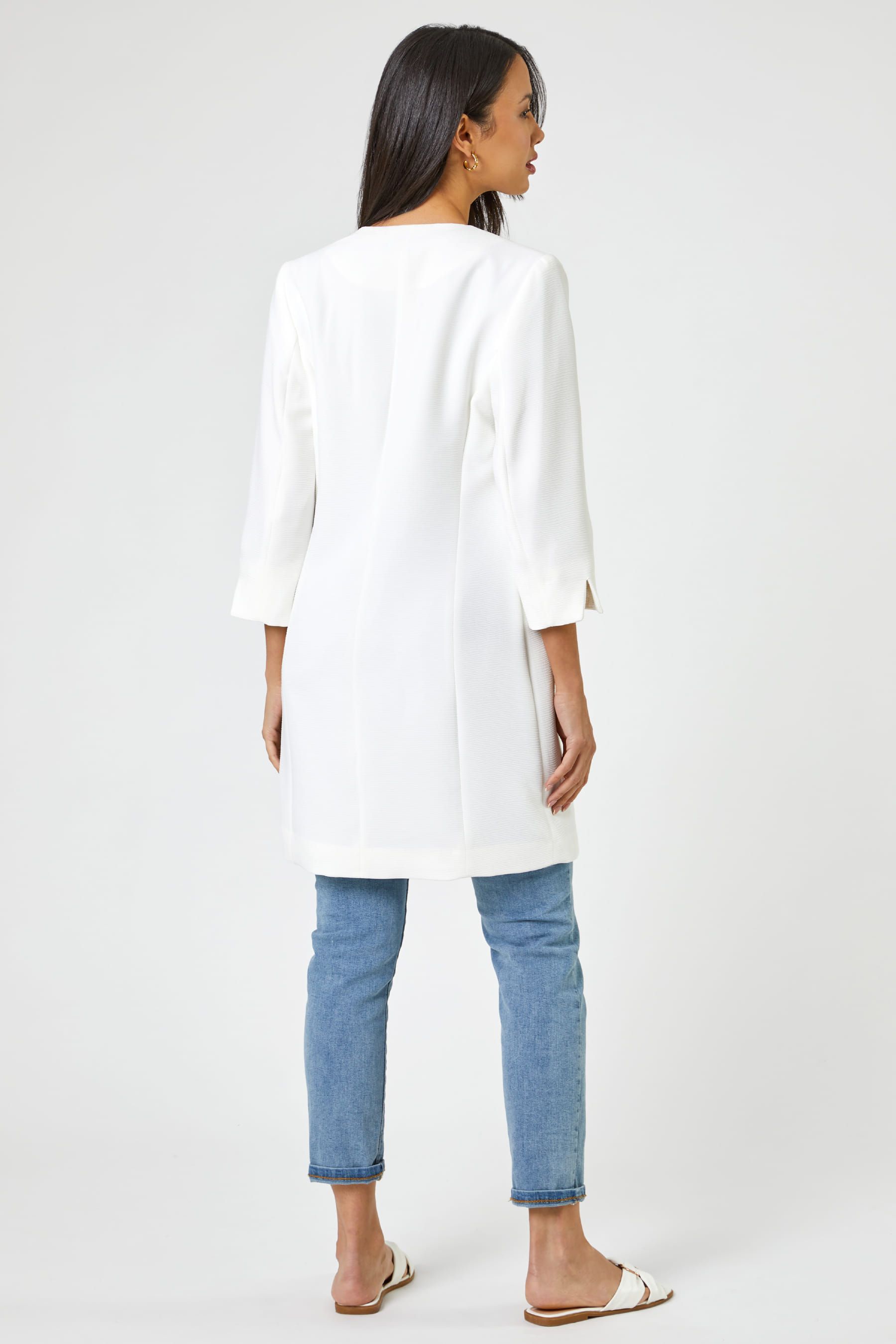 Textured best sale longline coat