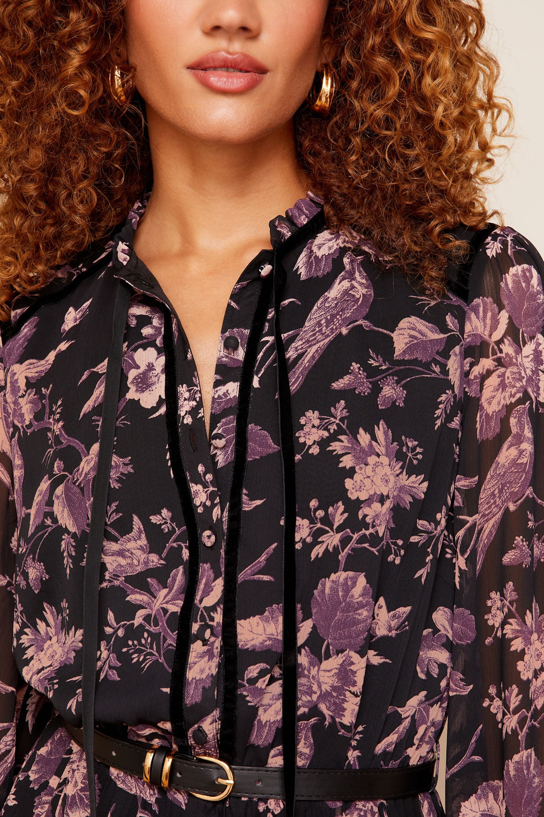 Black dress with pink flowers hot sale