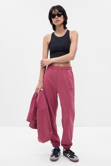 Gap Berry Red Vintage Soft Logo Joggers