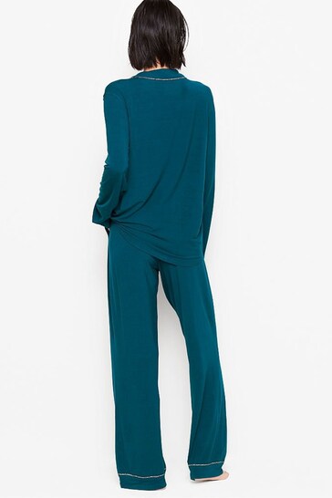 Buy Victoria's Secret Teal Star Blue Modal Long Pyjamas from the Next UK  online shop